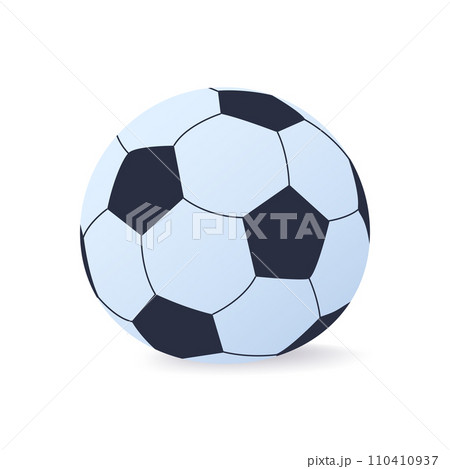 Soccer ball. Football ball cartoon design style. Vector illustration isolated on white background. Cartoon design for poster, icon, card, logo, label, banner, sticker. Soccer ball. Football ball cartoon design style. Vector illustration isolated on white background. Cartoon design for poster, icon, card, logo, label, banner, sticker. 110410937