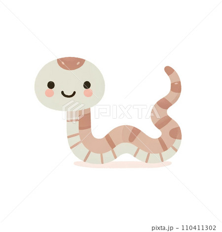 かわいいデフォルメされたへびの絵_AI生成画像 110411302