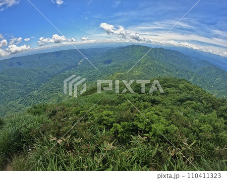 祝瓶山稜線からの鷹ノ巣山と鷲ヶ巣山 110411323