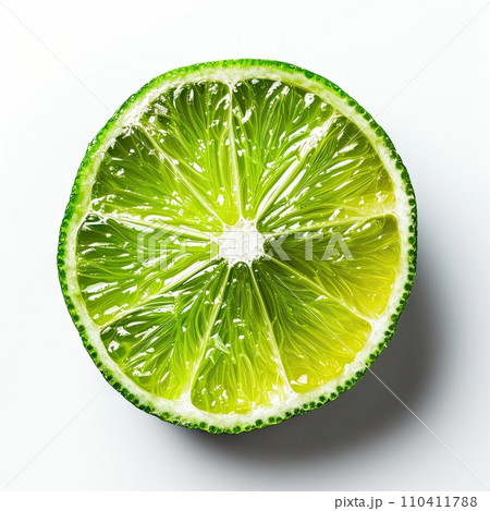 single lime slice isolated on white 110411788