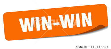 win-win sticker. win-win label 110412203
