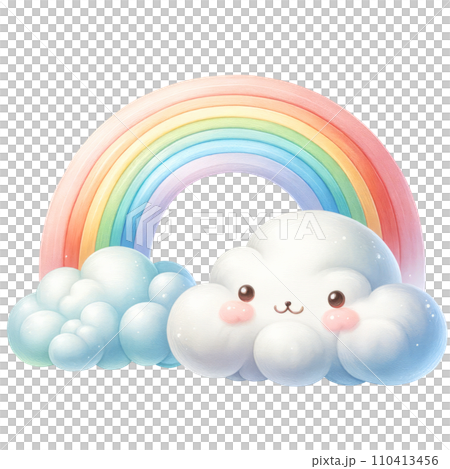Cute Rainbow and Clouds Pastel Watercolor Clipart Transparent Background Cute Rainbow and Clouds Pastel Watercolor Clipart Transparent Background 110413456