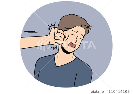 Hand punching man in face Hand punching man in face 110414108