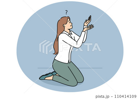 Businesswoman on knees ask for help Businesswoman on knees ask for help 110414109