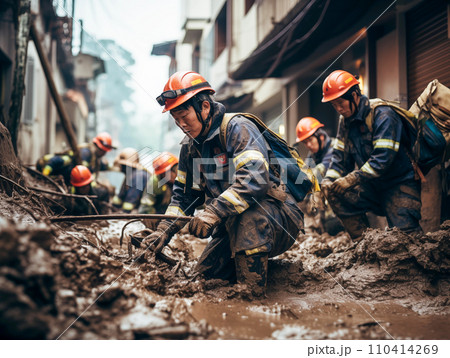 被災地に派遣された隊員 被災地に派遣された隊員 110414269
