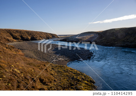 River and an autumn country, south Iceland River and an autumn country, south Iceland 110414295