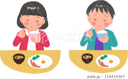 ガッシュ画の孤食の小学生 110414367