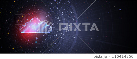 Modern cloud technology. Integrated digital web concept background 110414550