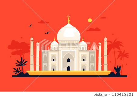 Taj Mahal Palace - modern colored vector illustration Taj Mahal Palace - modern colored vector illustration 110415201