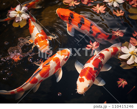 錦鯉複数匹　鯉 110415246