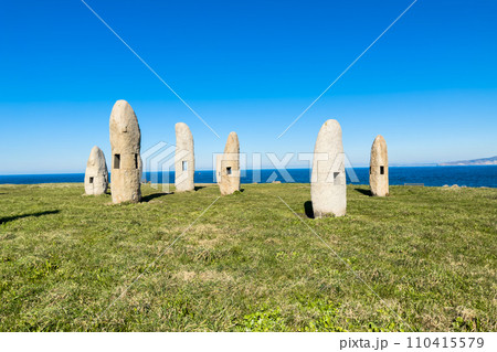 monument of the menhirs in La Coruna, Spain monument of the menhirs in La Coruna, Spain 110415579