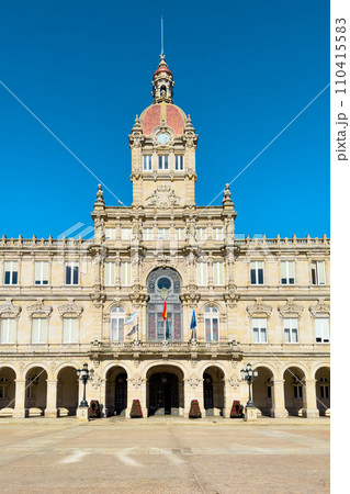 La Coruna City town hall in Maria Pita Square, Galicia Spain. 110415583