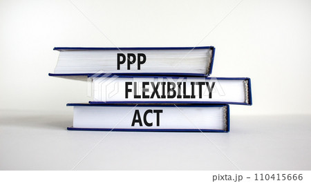 PPP, paycheck protection program flexibility act symbol. Concept words PPP flexibility act on books on a beautiful white background. Business, PPP paycheck protection program flexibility act concept. PPP, paycheck protection program flexibility act symbol. Concept words PPP flexibility act on books on a beautiful white background. Business, PPP paycheck protection program flexibility act concept. 110415666
