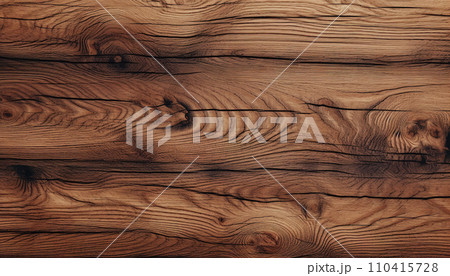 organic wood texture background, wooden floor planks in light and dark brown color, detailed wallpaper pattern AI generated 110415728
