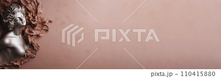 Banner. Antique bust of woman on brown background. Love, beauty, feminism concept 110415880