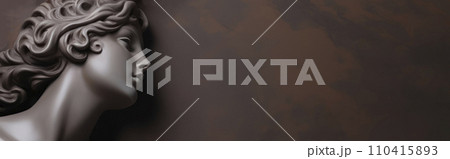 Antique bust of woman on greige color background. feminine beauty and mental health, 110415893