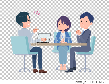 3人で打ち合わせするビジネスシーン。好印象。 3人で打ち合わせするビジネスシーン。好印象。 110416170