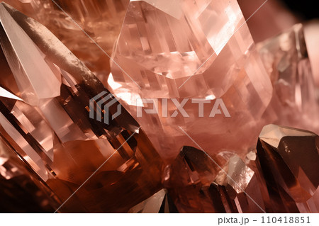 AI-generated content. Peach fuzz crystal closeup texture. Trending color 2024. 110418851