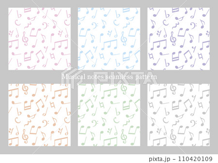 音符のシームレスパターン 6色セット 110420109