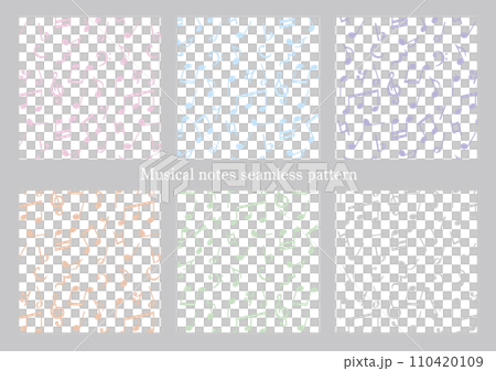 音符のシームレスパターン 6色セット 110420109