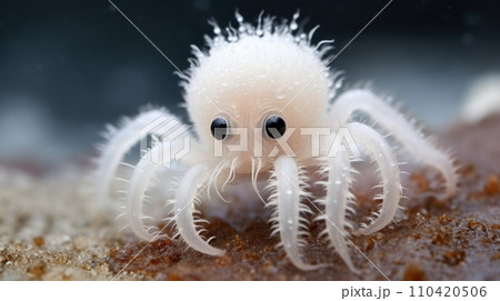 AI-generated content. A white spider with big eyes and a black body, AI AI-generated content. A white spider with big eyes and a black body, AI 110420506