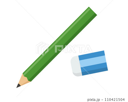 鉛筆と消しゴムのベクターイラスト 110421504