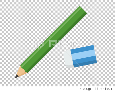 鉛筆と消しゴムのベクターイラスト 110421504