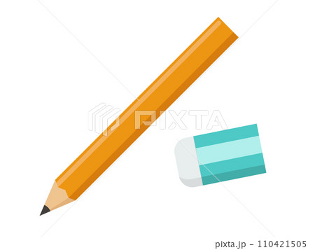 鉛筆と消しゴムのベクターイラスト 110421505