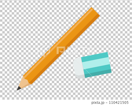 鉛筆と消しゴムのベクターイラスト 110421505