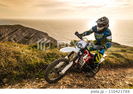 Enduro bike rider 110421788