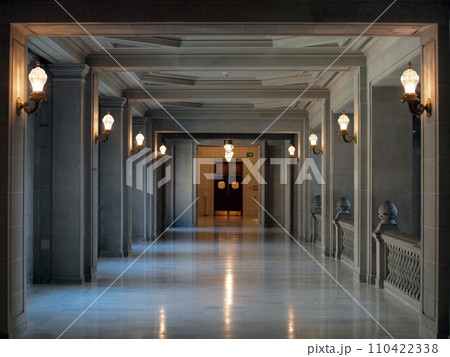 Long Empty Hallway in San Francisco City Hall Long Empty Hallway in San Francisco City Hall 110422338