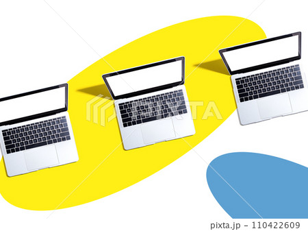 Three laptop computers with shadow 110422609