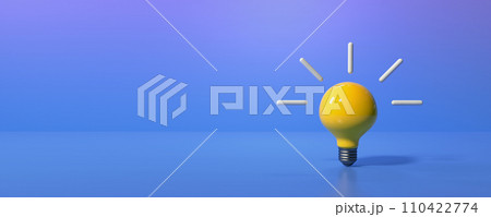 Light bulb on a colored background - 3D 110422774