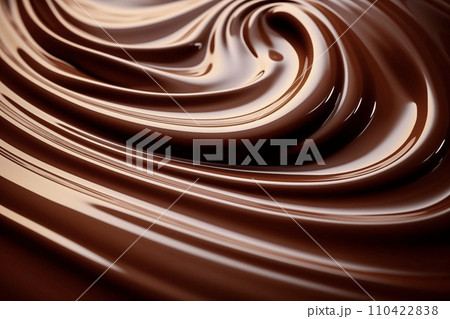 なめらかなチョコレートクリーム(溶けてるチョコのシズル写真、とろけてる) なめらかなチョコレートクリーム(溶けてるチョコのシズル写真、とろけてる) 110422838