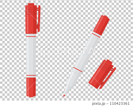 マジックペン赤のベクターイラスト 110423361