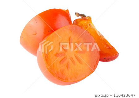 Persimmon with slice Persimmon with slice 110423647