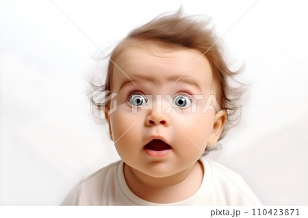 びっくりしている赤ちゃん1	AI生成画像 110423871