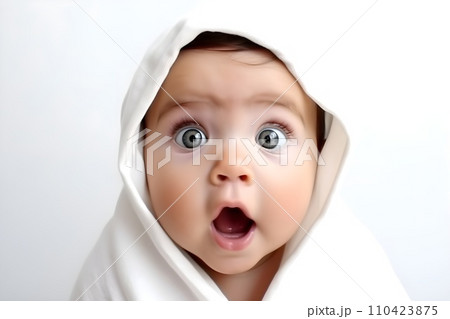 びっくりしている赤ちゃん2 AI生成画像 びっくりしている赤ちゃん2 AI生成画像 110423875