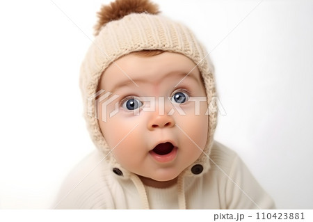 びっくりしている赤ちゃん6	AI生成画像 110423881