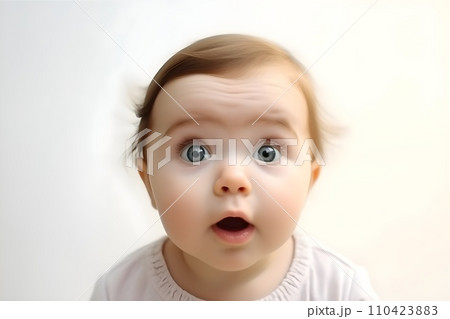 びっくりしている赤ちゃん8 AI生成画像 びっくりしている赤ちゃん8 AI生成画像 110423883