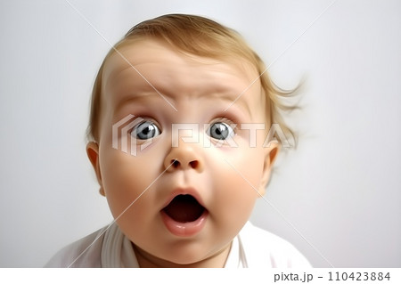 びっくりしている赤ちゃん9 AI生成画像 びっくりしている赤ちゃん9 AI生成画像 110423884