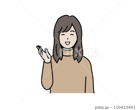 話をする若い女性のイラスト 110423941