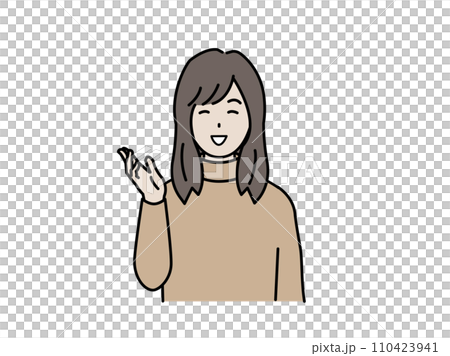話をする若い女性のイラスト 110423941