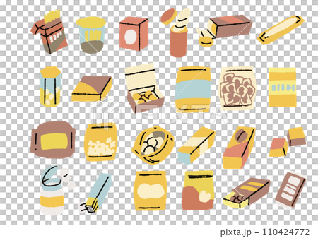 各種休閒食品包裝插圖集 110424772