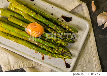 Asparagus cooked with egg Asparagus cooked with egg 110424790