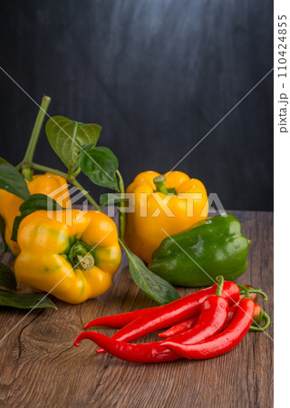 Colored bell peppers 110424855