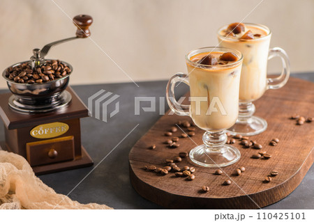 Iced coffee in glass jars 110425101
