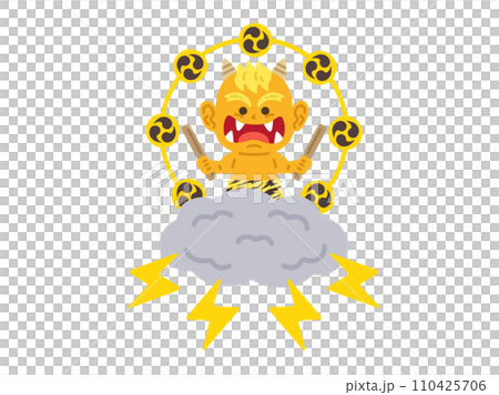 雷様(黄鬼)のキャラクターのイラスト 雷様(黄鬼)のキャラクターのイラスト 110425706
