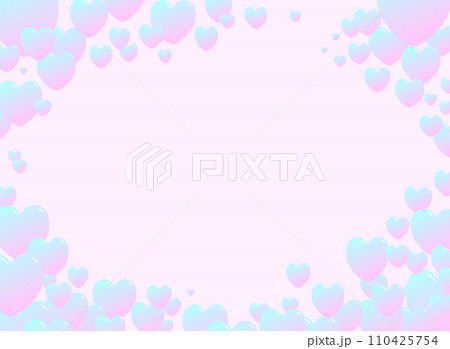 ハートがいっぱいのバレンタインのフレーム背景イラスト 110425754