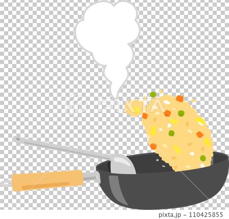 炒め鍋で炒めたチャーハン 炒め鍋で炒めたチャーハン 110425855